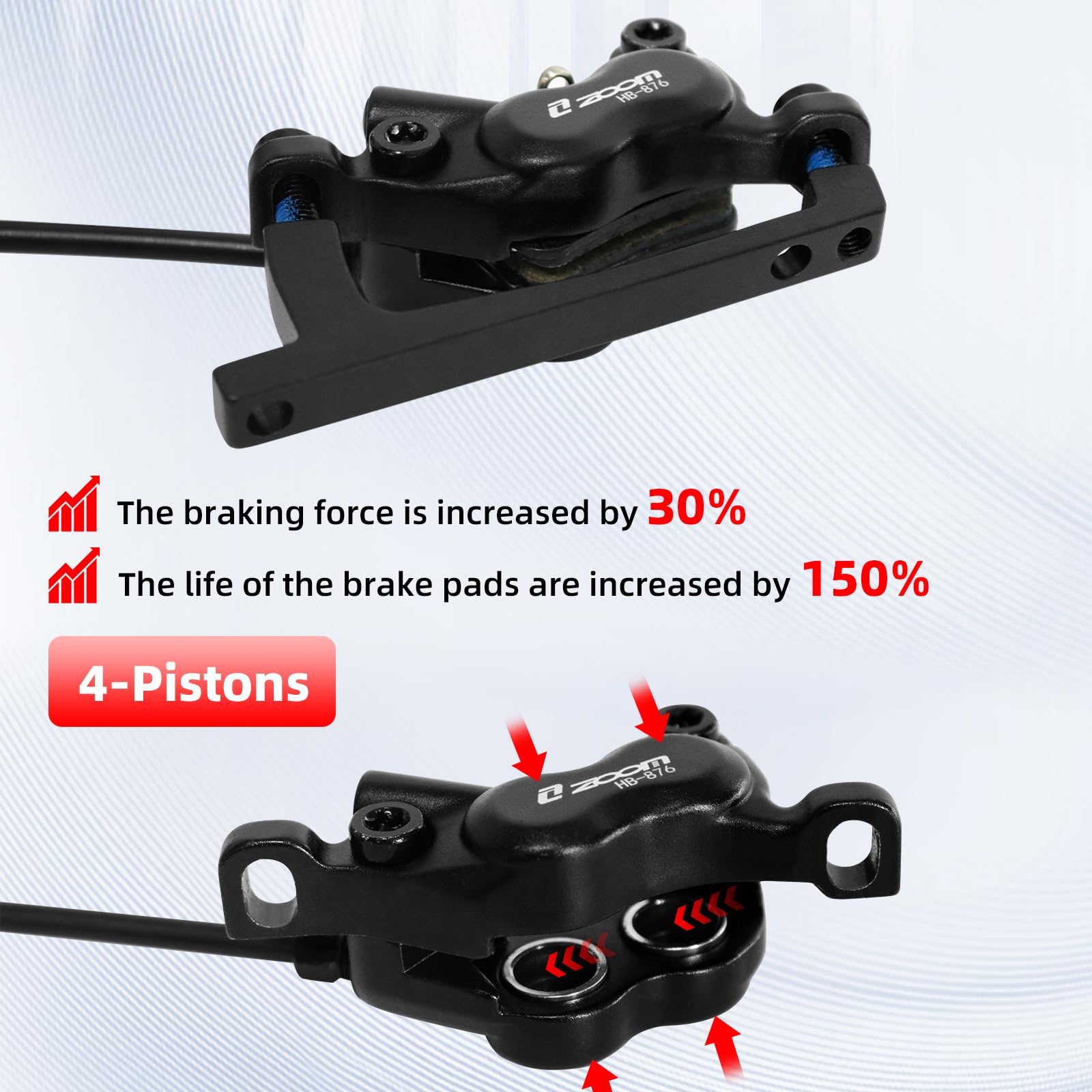 ZOOM HB876E Hydraulic Disc Bra - Zoom Hydraulic Brake 4 Piston E-Scooter review and price